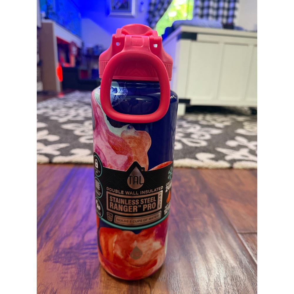 TAL Ranger Pro Water Bottle 40oz Blue Pink Tie Dye New Insulated Stainless Steel